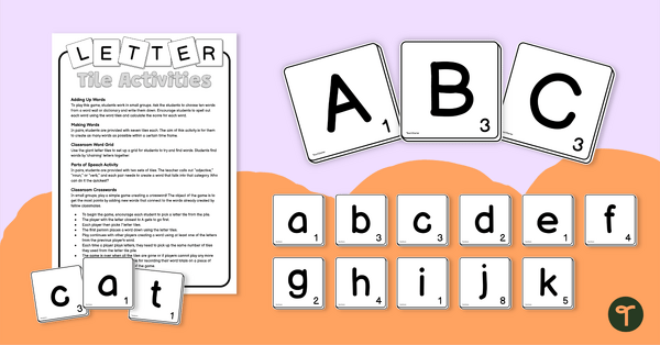 Go to Giant Letter Tiles with Numbers teaching resource