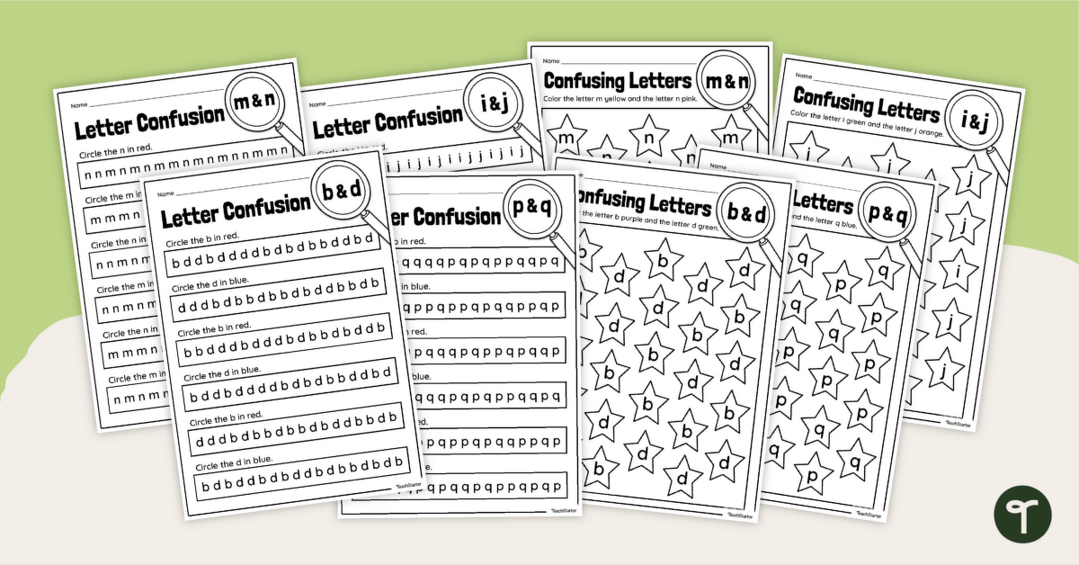 Letter Confusion Worksheets teaching resource