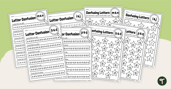 Go to Letter Confusion Worksheets teaching resource