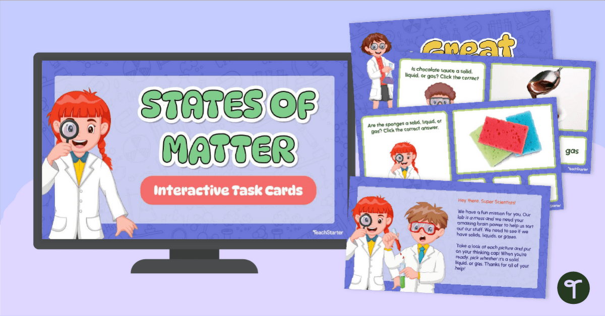 States of Matter Interactive Task Cards teaching resource