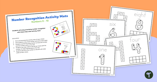 Go to Number Recognition Activity Mats (Numbers 0 - 10) teaching resource