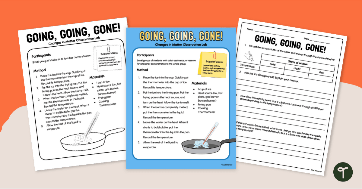 Going, Going, Gone! - Changing States of Matter Experiment teaching resource