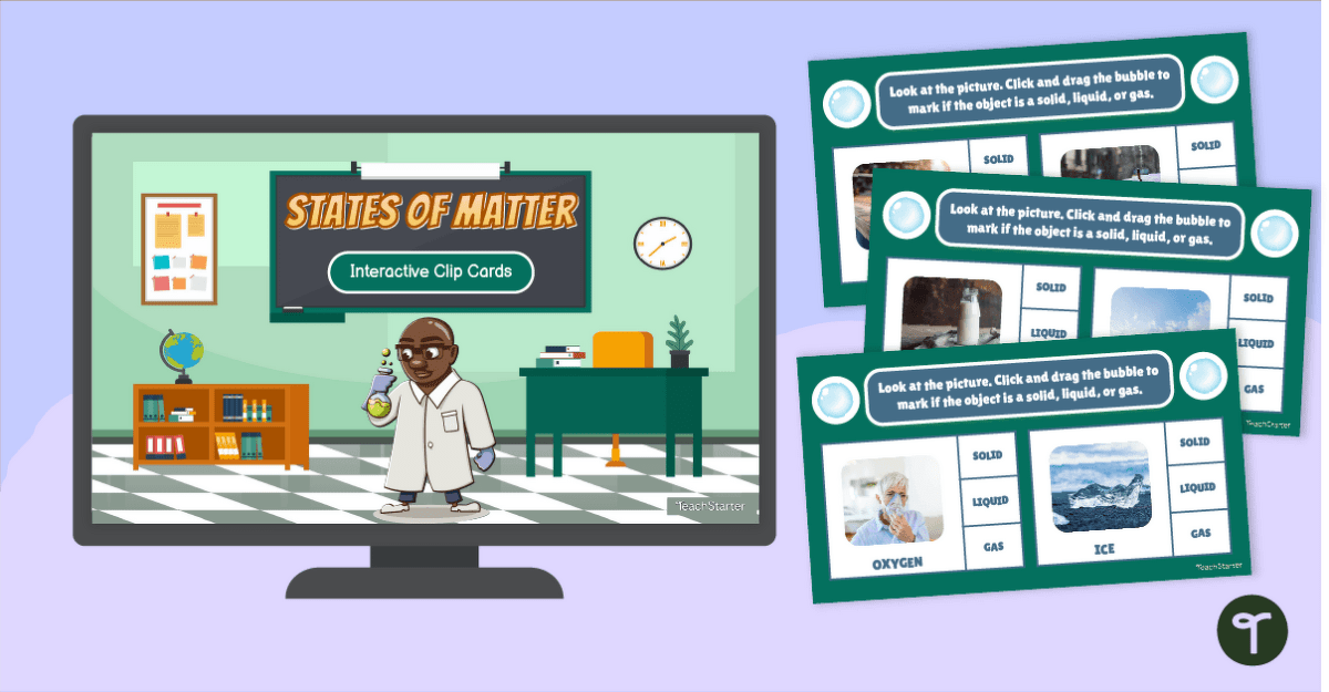 States of Matter Interactive Clip Cards teaching resource