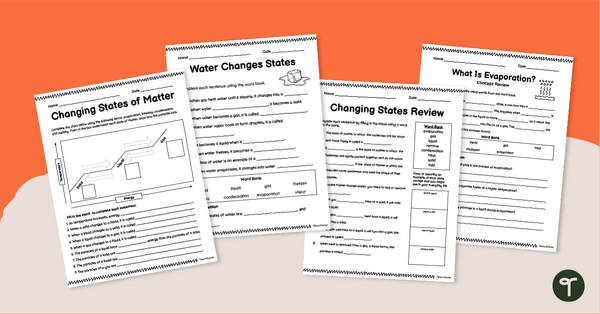 Image of Changing Phases of Matter Worksheets