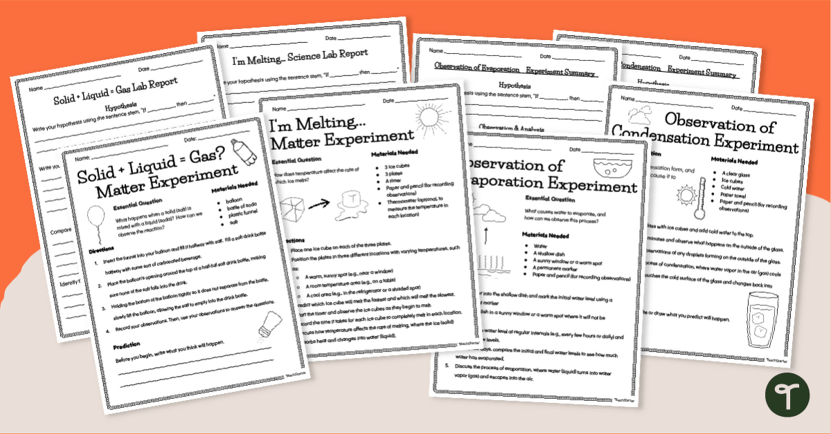 States of Matter Science Lab Activity Pack teaching resource