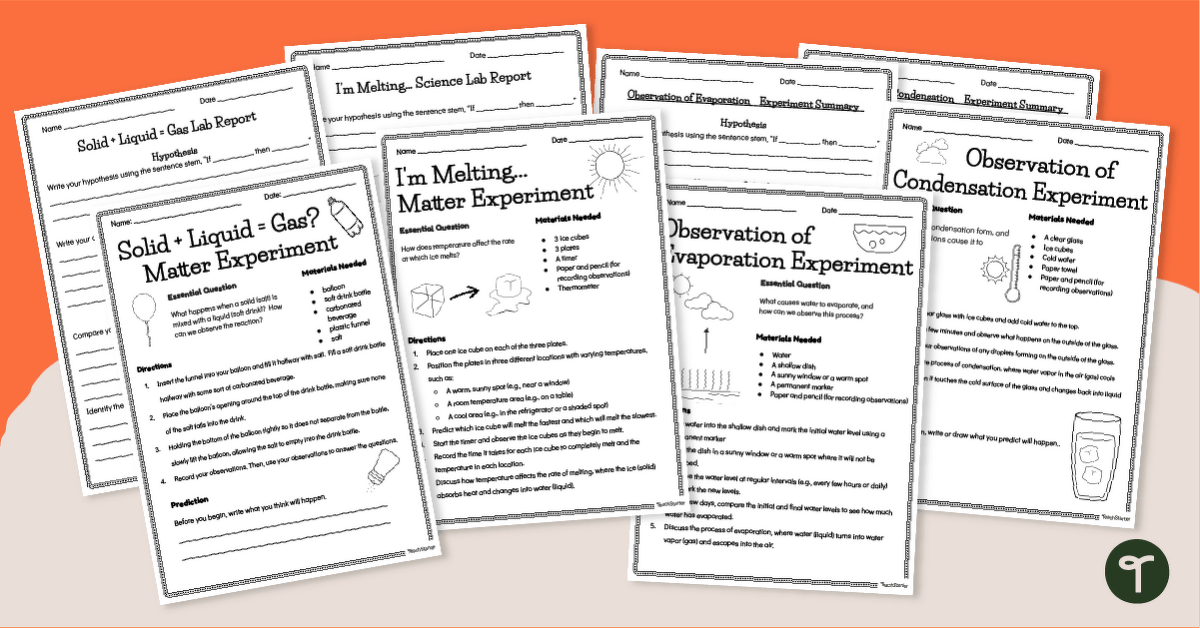 Matter States and Changes Science Lab Activity Pack teaching resource