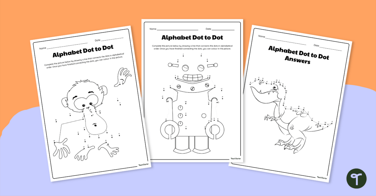 Dot-to-Dot Alphabet Worksheets teaching resource