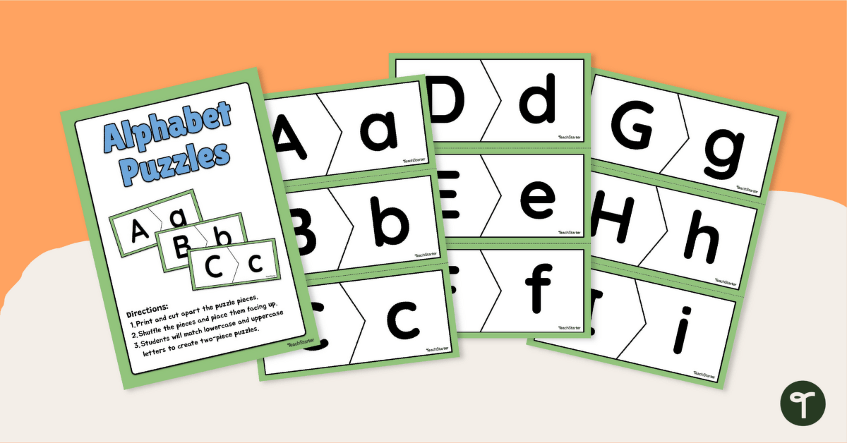 Alphabet Puzzle Uppercase and Lowercase Activity teaching resource