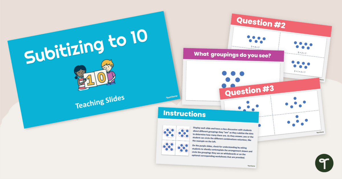 Subitizing to 10 Teaching Slides teaching resource