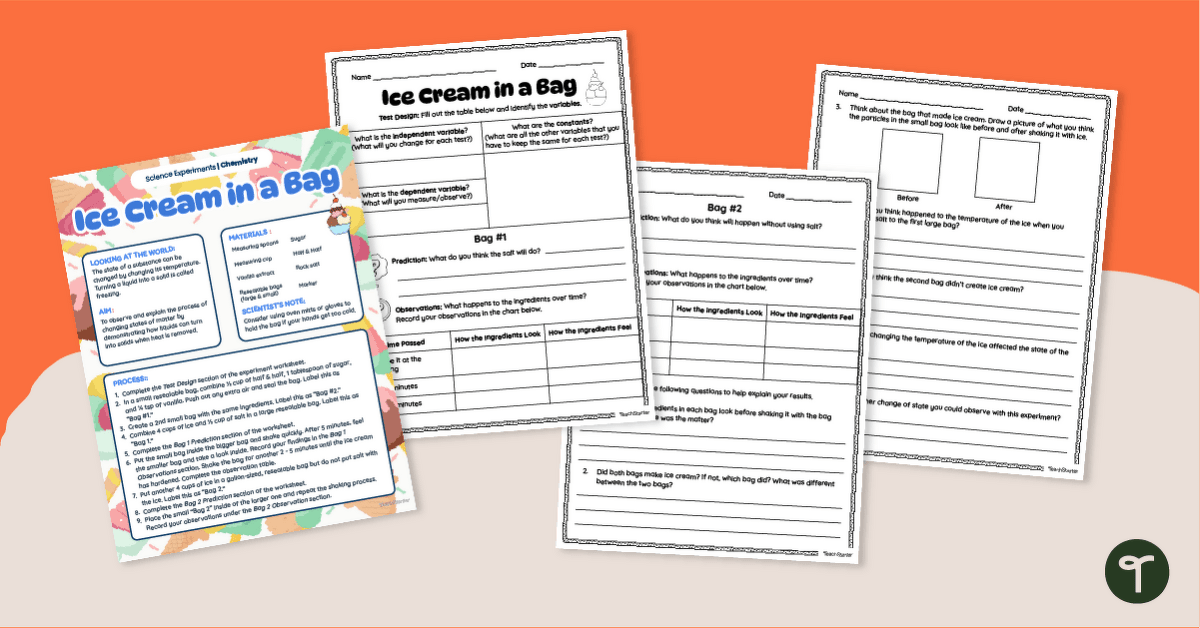 Ice Cream in a Bag – Removing Heat Experiment teaching resource