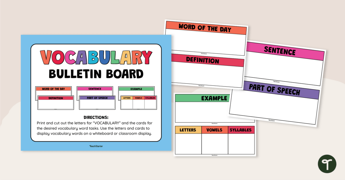 Vocabulary Activities Bulletin Board teaching resource