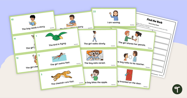 Go to Find the Verb Task Cards teaching resource