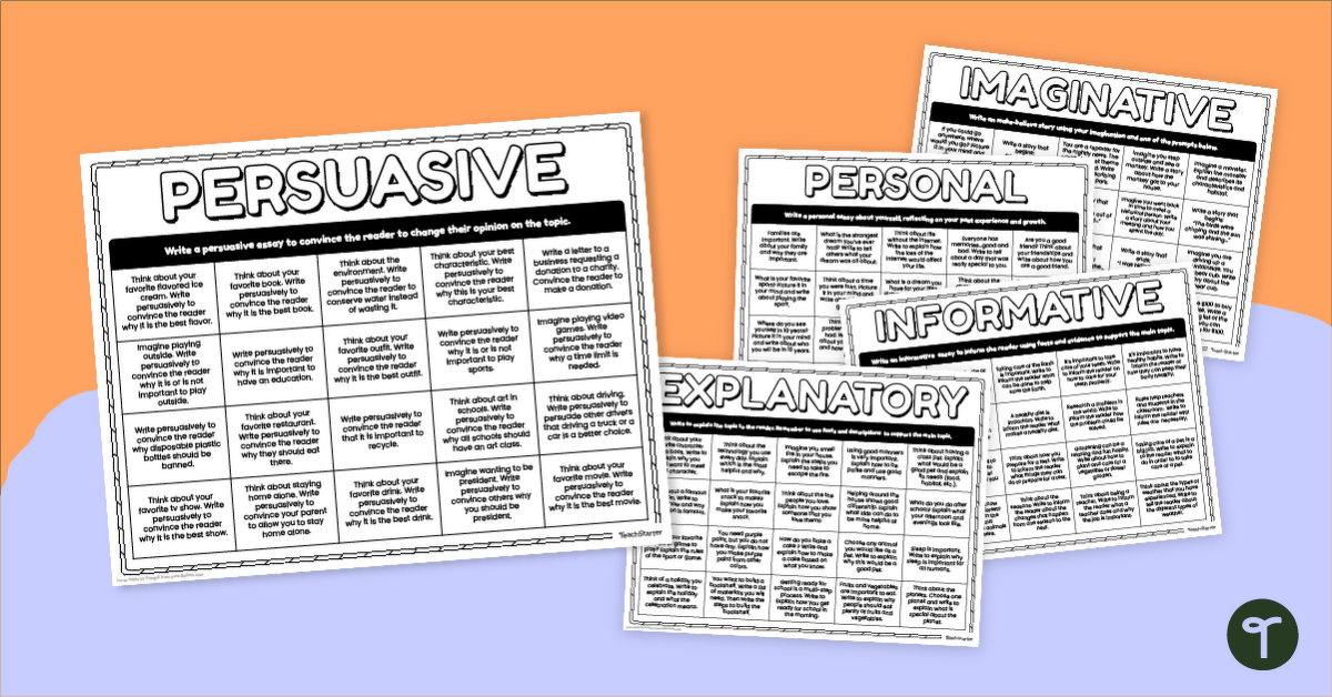 Genre of the Month - Writing Prompt Grids (Upper) teaching resource