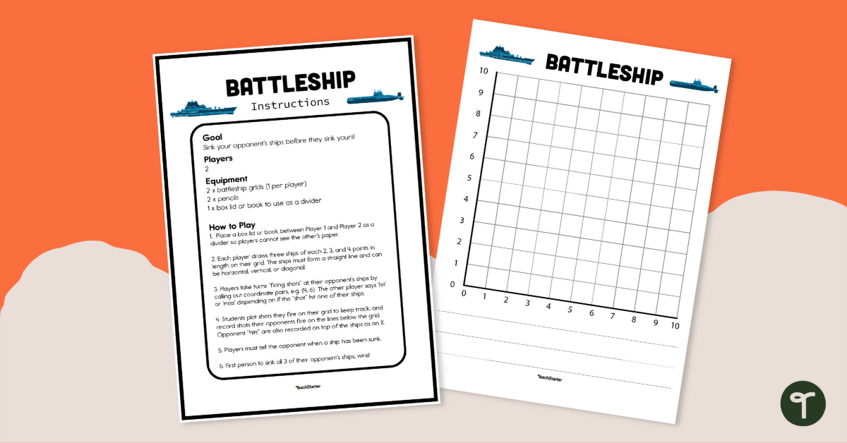 Battleship Cartesian Plane Game teaching resource