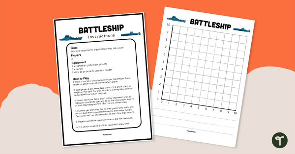 Go to Battleship Cartesian Plane Game teaching resource