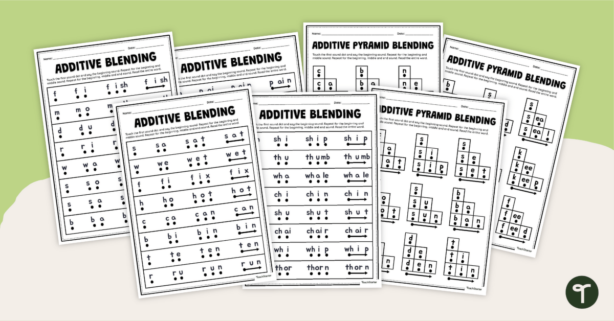 Additive Blending Worksheet Pack teaching resource