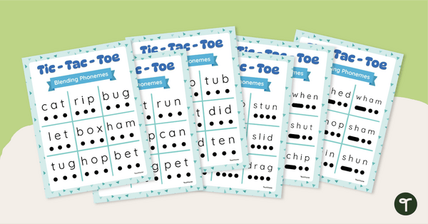 Image of Tic-Tac-Toe Blending Phonemes Game