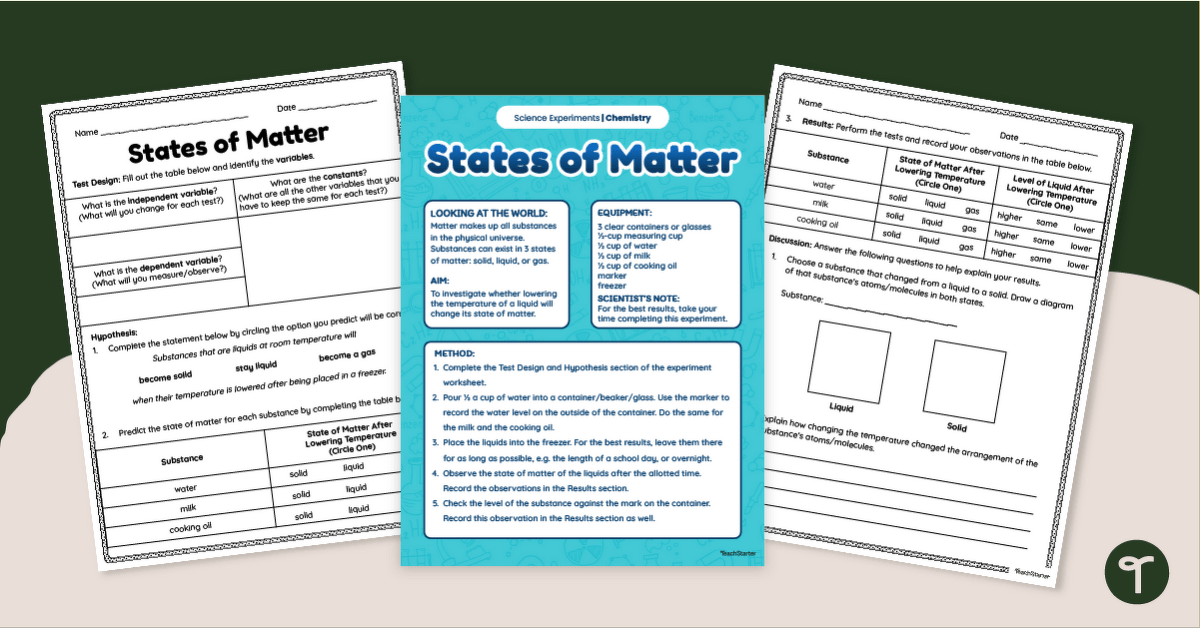 Science Experiment - Changing States of Matter teaching resource