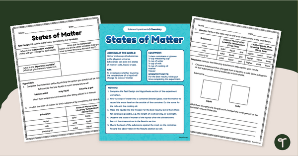 Go to Science Experiment - Changing States of Matter teaching resource