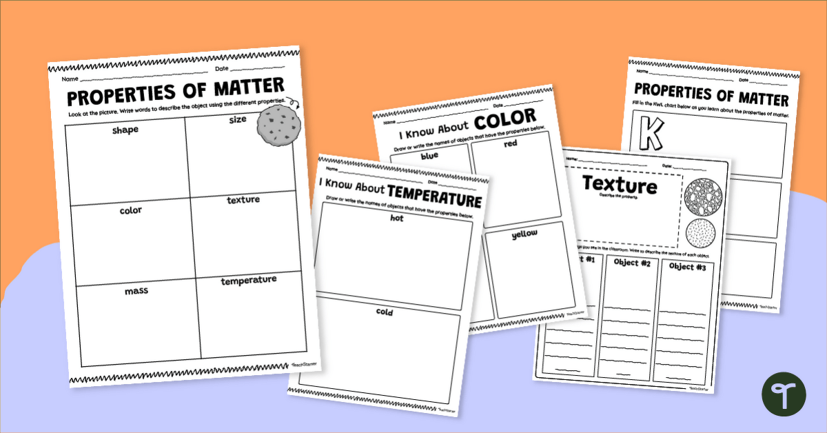 Properties of Matter Graphic Organizer Pack teaching resource