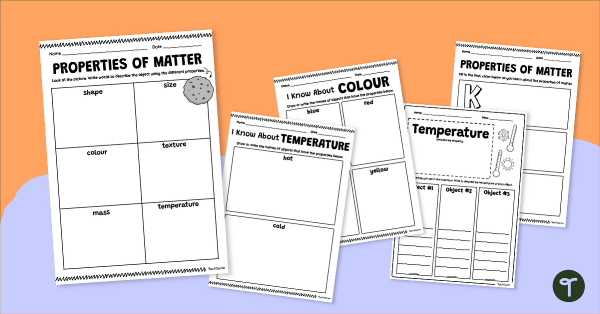 Properties of Matter Graphic Organiser Pack teaching resource