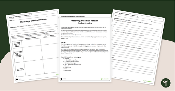 Go to Science Experiment - Observing a Chemical Reaction teaching resource