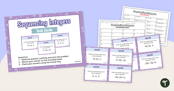 Go to Ordering Integers Activity — Task Cards teaching resource