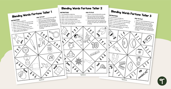 Go to Blending Words Fortune Teller Templates teaching resource