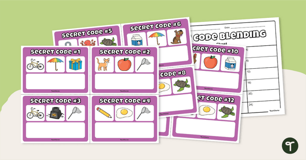 Go to Secret Code Phoneme Blending Task Cards teaching resource