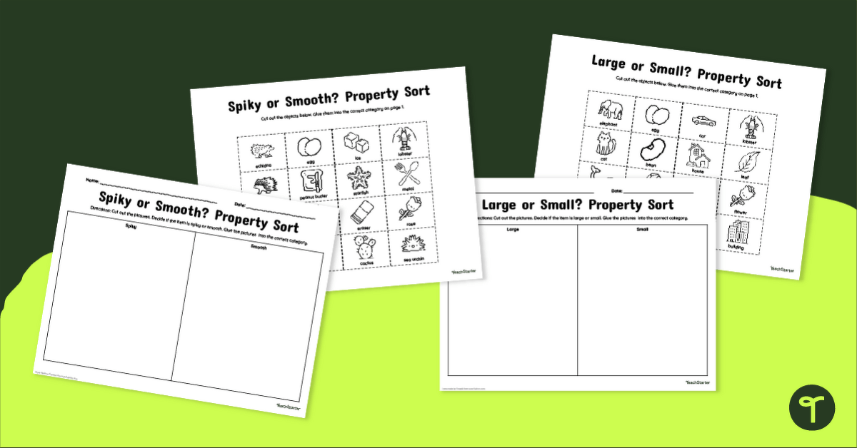 Observable Properties of Matter Cut and Paste Worksheets teaching resource