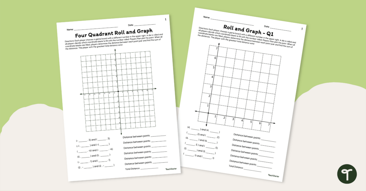 Cartesian Plane Games — "Roll and Graph" teaching resource