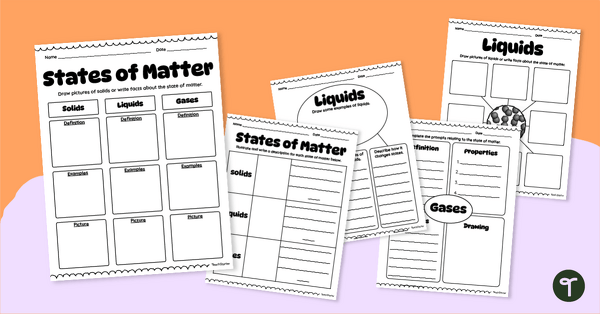 Image of States of Matter Graphic Organizer Pack