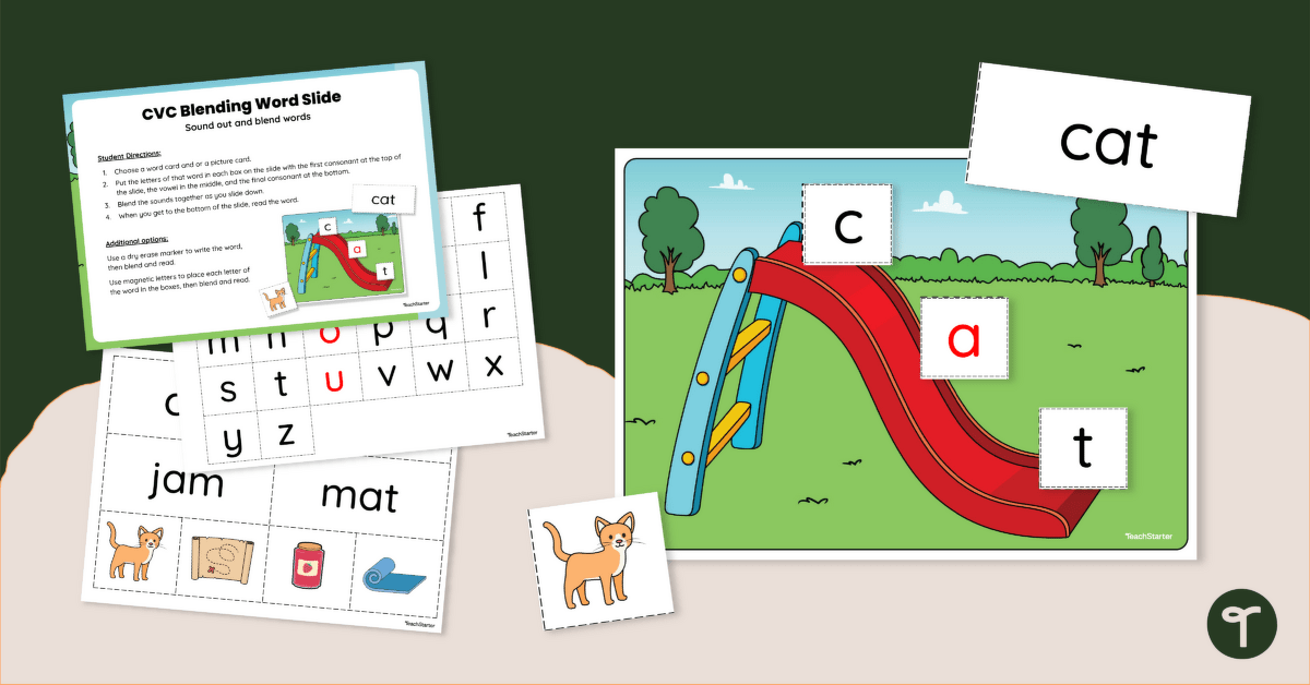 CVC Word Blending Slide Activity teaching resource