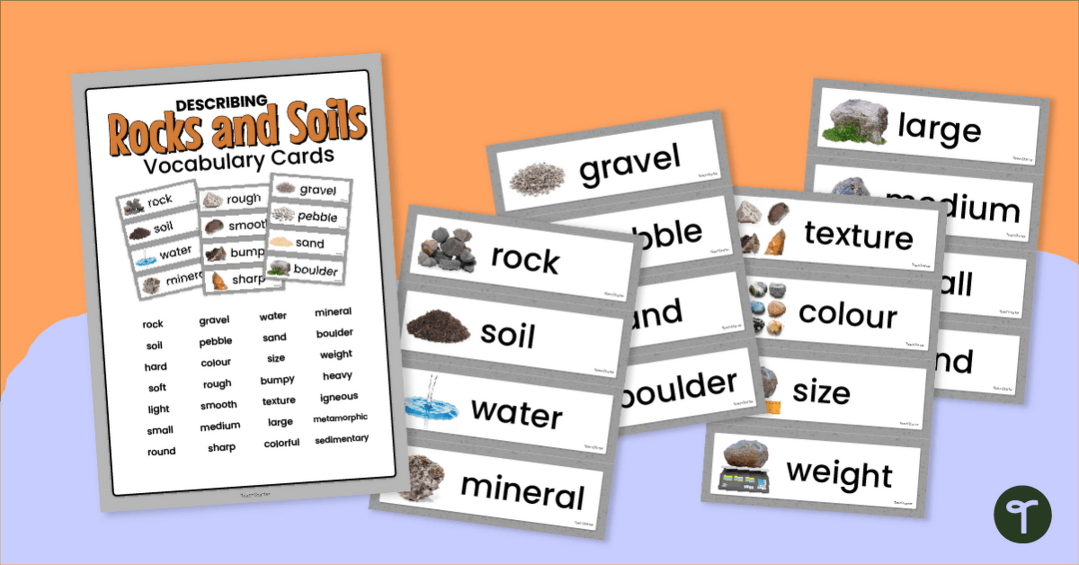 Describing Rocks and Soils Vocabulary Cards teaching resource