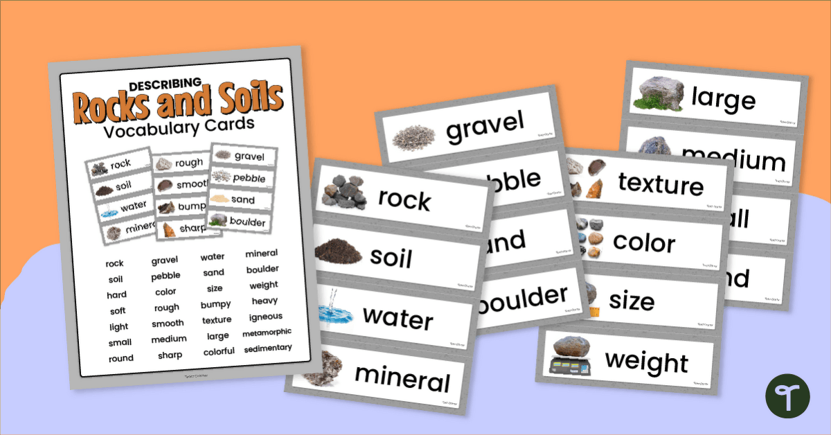 Describing Rocks and Soils Vocabulary Cards teaching resource