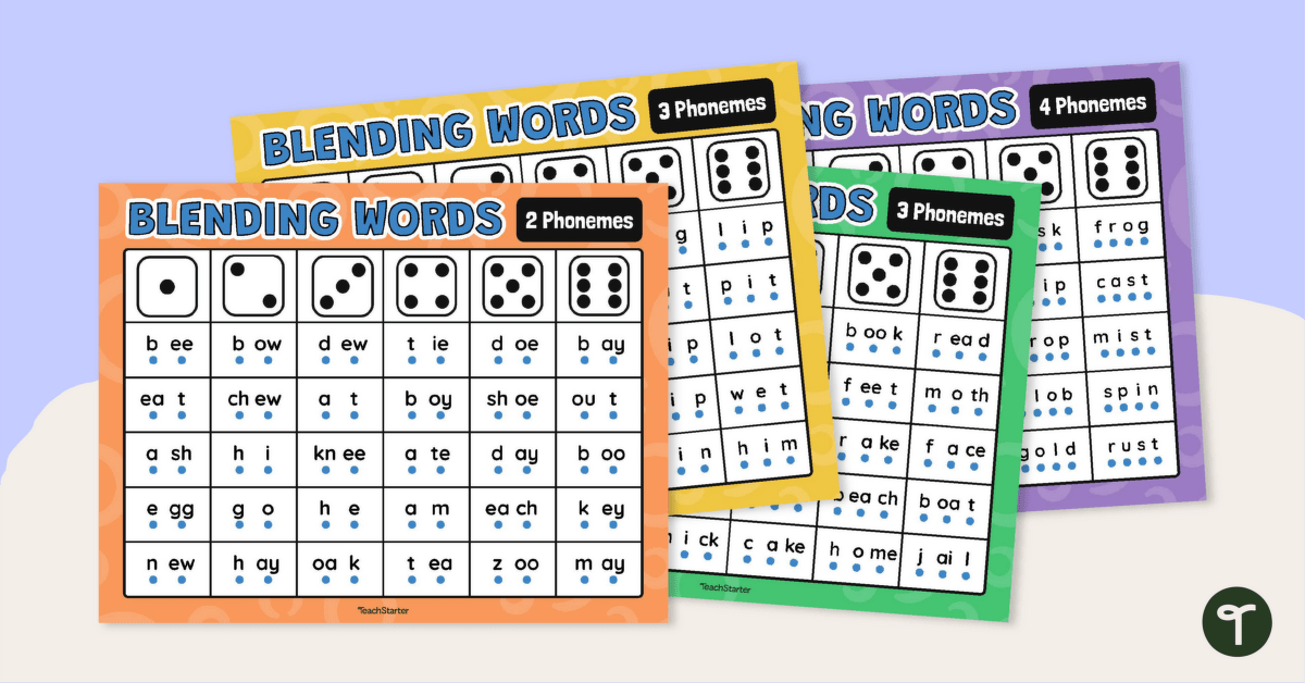 Blending Words Game Boards teaching resource