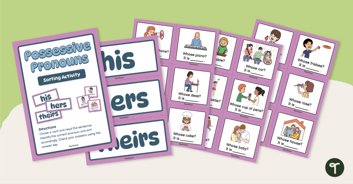 Possessive Pronouns Sorting Activity teaching resource