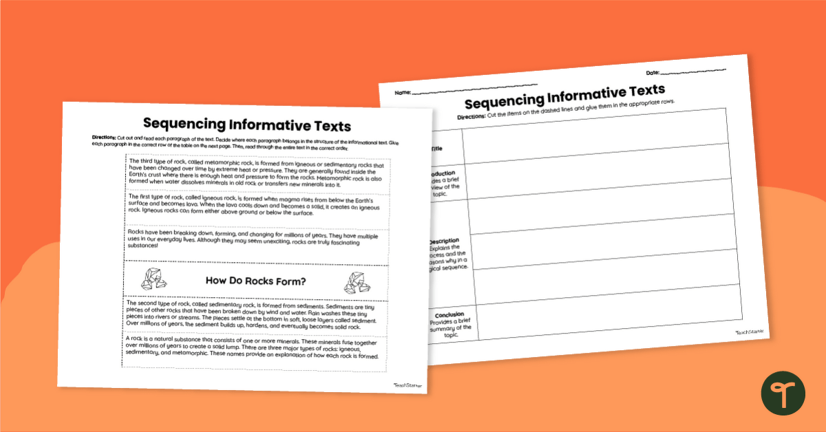 How Do Rocks Form? – Informative Text Sequencing Task teaching resource