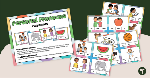 Go to Personal Pronouns Peg Cards teaching resource