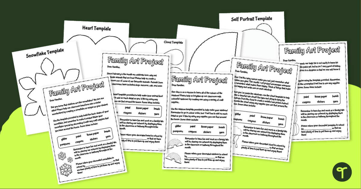 Family Homework Activities - Take-Home Craft Templates teaching resource