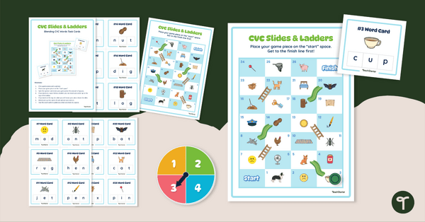 Go to Blending Words Slides and Ladders Game teaching resource