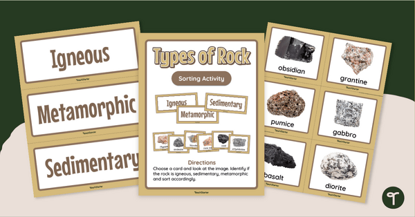 Go to Metamorphic, Sedimentary and Igneous Rock Sorting Activity teaching resource