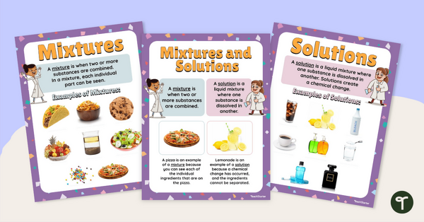 Go to Mixture vs Solution Anchor Chart Pack teaching resource