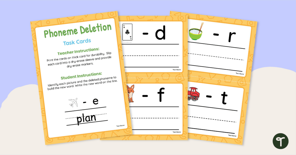 Phoneme Deletion Task Cards teaching resource