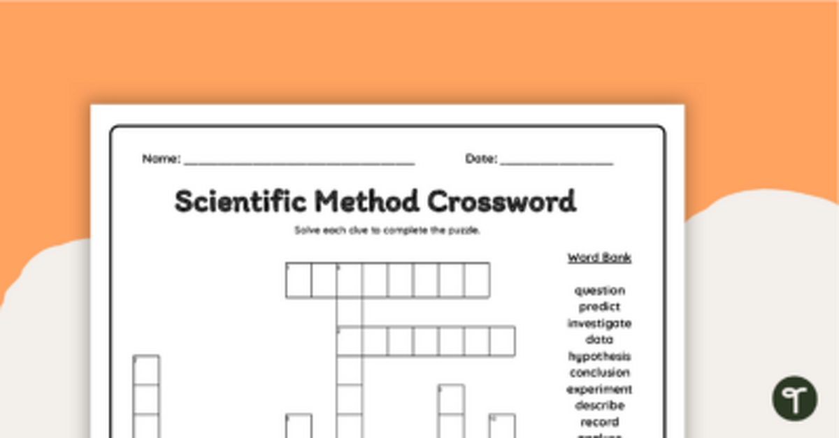 Scientific Method Crossword Puzzle teaching resource