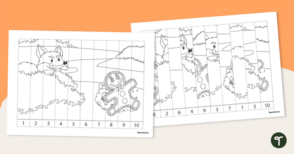 Go to Sequence Puzzle for Numbers 1-10 — Gingerbread Man teaching resource