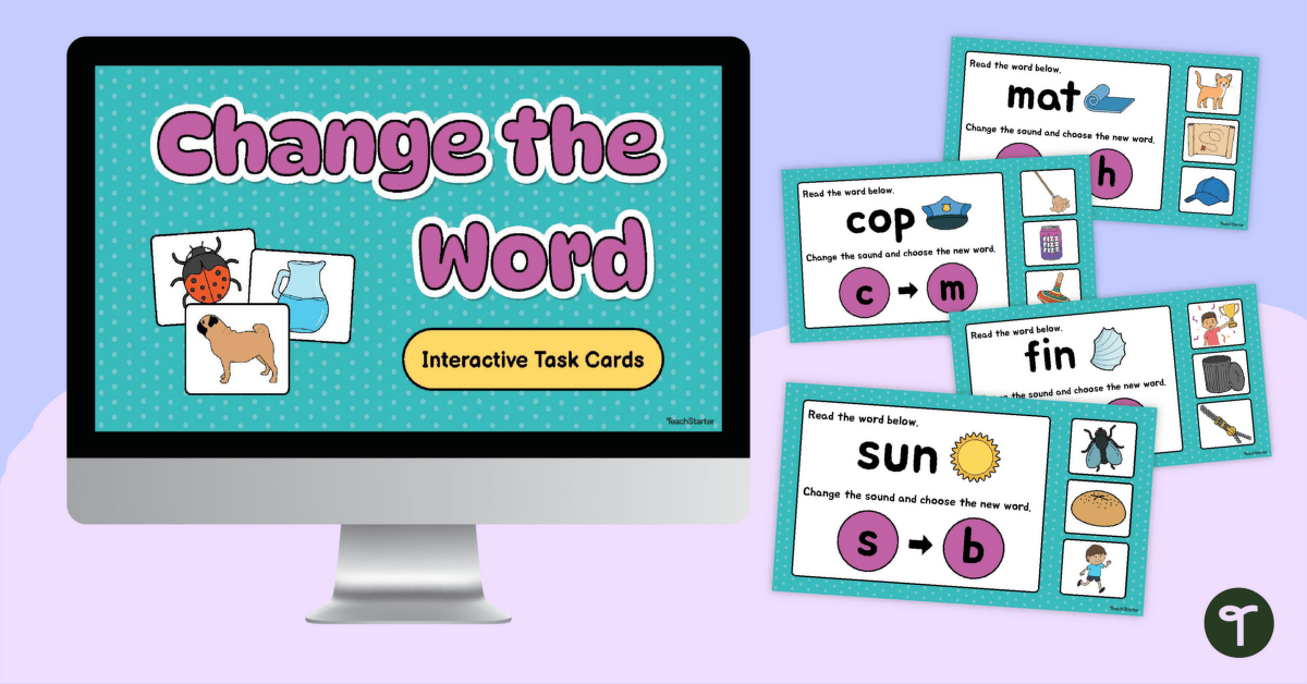 Phoneme Manipulation Interactive Task Cards teaching resource