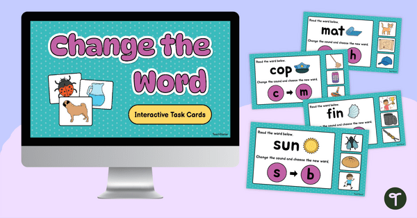 Go to Phoneme Manipulation Interactive Task Cards teaching resource