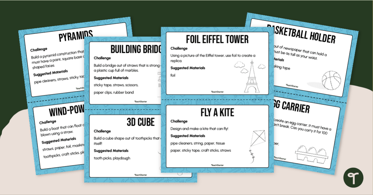 STEAM Challenges - Task Cards for 1st and 2nd Grade teaching resource