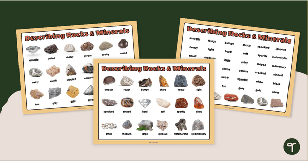 Go to Describing Rocks and Minerals Chart Pack teaching resource